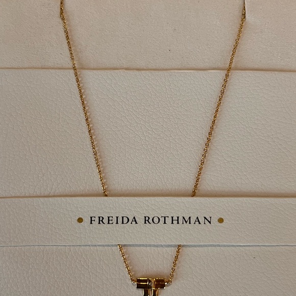 Freida Rothman Gold Geometric Necklace - Picture 2 of 6